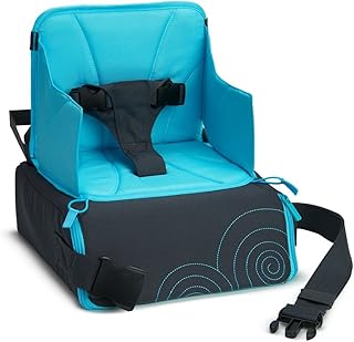 Munchkin Sitzerhöhung für unterwegs, faltbar, Reisetasche verwandelt sich in Boostersitz, mit Platz für Flaschen, Windeln und mehr