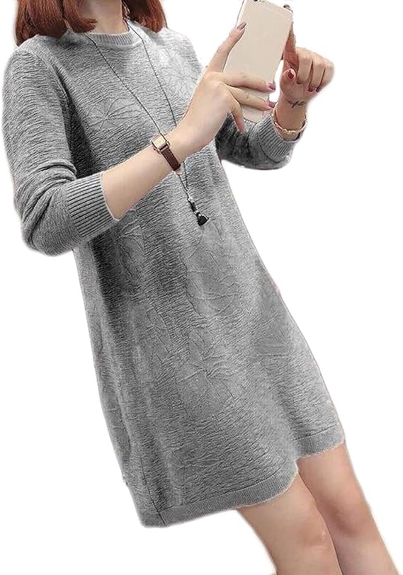 Amazon レディース ニットワンピース ニット セーター ドレス ひざ丈 大きいサイズ ロング マキシ ワンピース 着痩せ 体型カバー 長袖 秋冬 ロング丈 無地 シンプル ドレス エレガント セクシー 細見え 大人 長袖 ワンピ ワンピース チュニック 通販