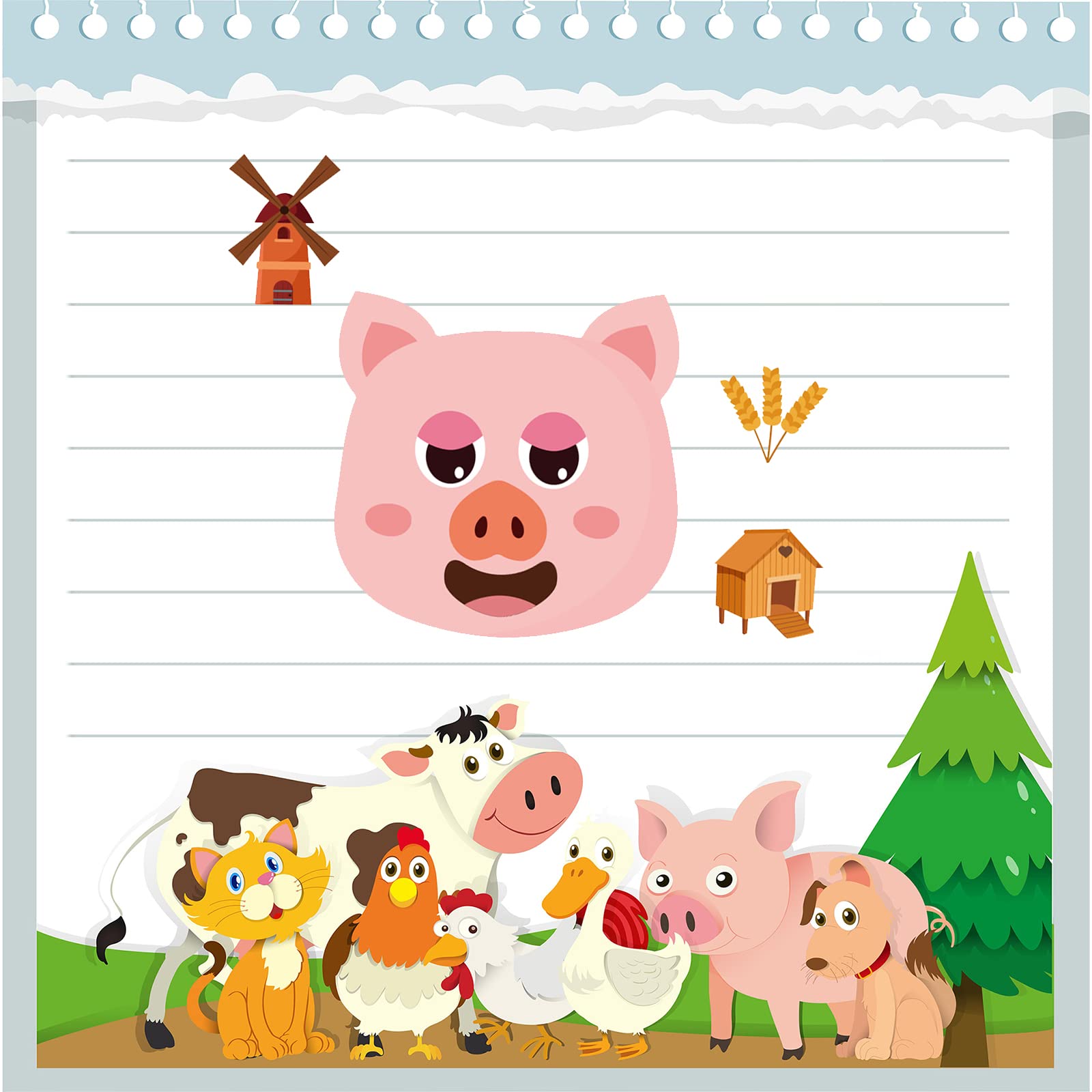 24 Sheets Farm Animal Make a Face Sticker Sheets for Kids Todders Activities, Make Your Own Stickers for Kids Birthday Party Favor Supplies Craft