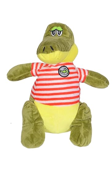 SR & SONS Stuffed Soft Toy Green Crocodile for Kids and Home Decoration