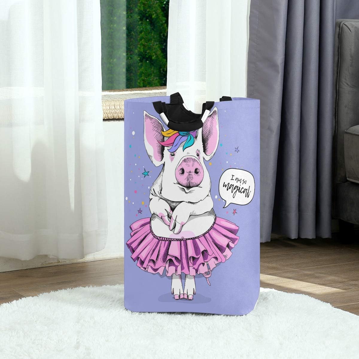 Amazon Com Pig Ballerina Laundry Hamper Laundry Basket Dirty Clothes Bag Tutu Unicorn Magical Ballet Dancer Foldable Laundry Bucket Washing Bin Toys Storage Organizer For College Dorms Kids Bedroom Bathroom Kitchen Dining