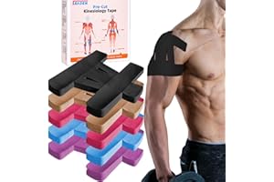 IEADEN Precut Kinesiology Tape for Shoulder, 10 Pcs - Shoulder Support & Stability, Shoulder Pain Relief Athletic Tape - Waterproof & Elastic, Breathable Hypoallergenic Latex-Free Tape, Black