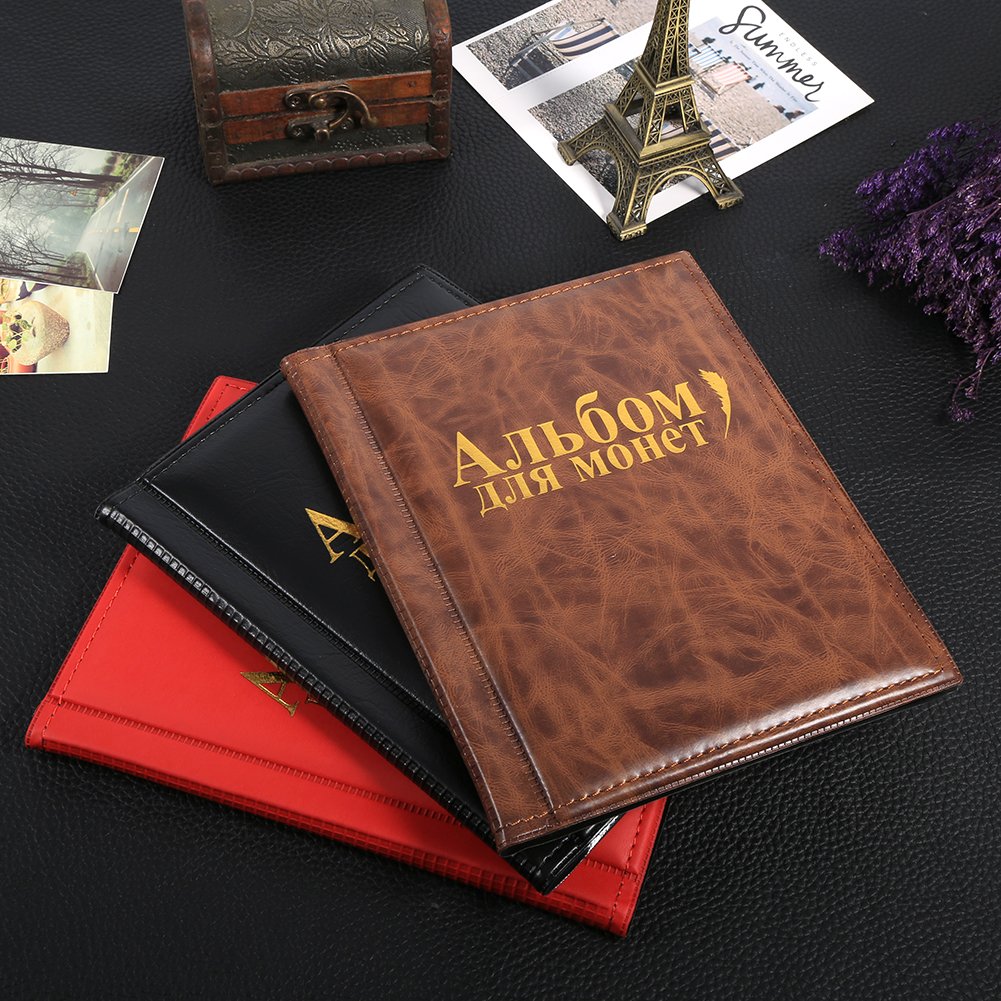 Download Color : Brown 10 Pages Coin Album Coin Collectors 250 Pockets for Coin Storage Coin Collection ...