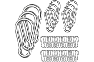 30 Pack Spring Snap Hooks M6 x 2-3/8 inch Keychain Heavy Duty Carabiner Clips, 290lbs Load Capacity Galvanized Steel Quick Li