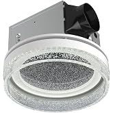 Akicon Bathroom Exhaust Fan with Light, Starry Nightlight 110 CFM 1.5 Sones | Round white ceiling vent fan, easy retrofit installation, perfect for bathrooms, shower areas and basement ventilation use