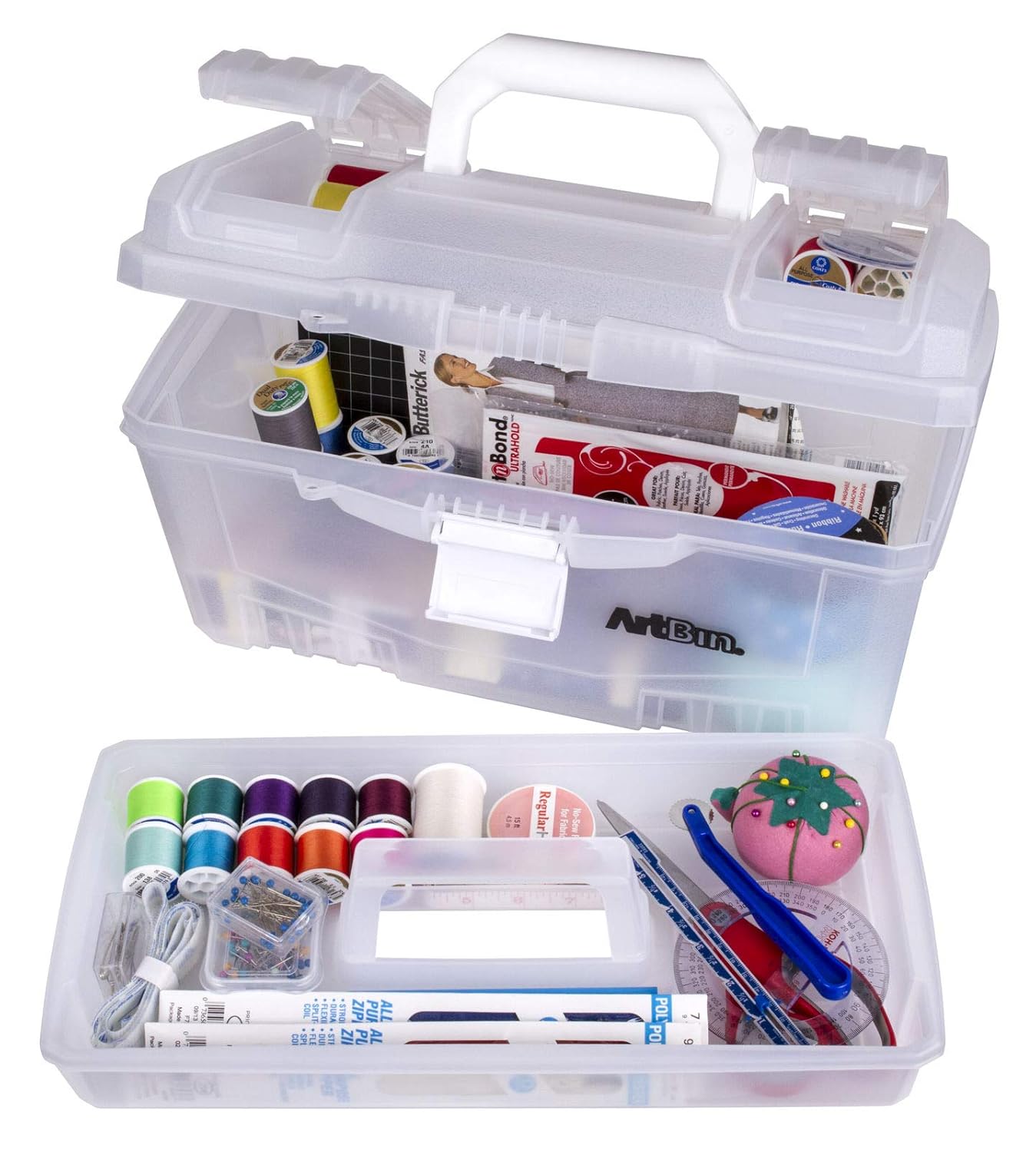 ArtBin 6918AH Twin Top 17 inch Supply Box, Portable Art & Craft Supply