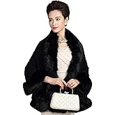 Obosoyo Women's Pashmina Shawl Cloak Cape Shawls and Wraps for Evening Dresses Shawl Wrap Cape Bridal Wedding Party Winter