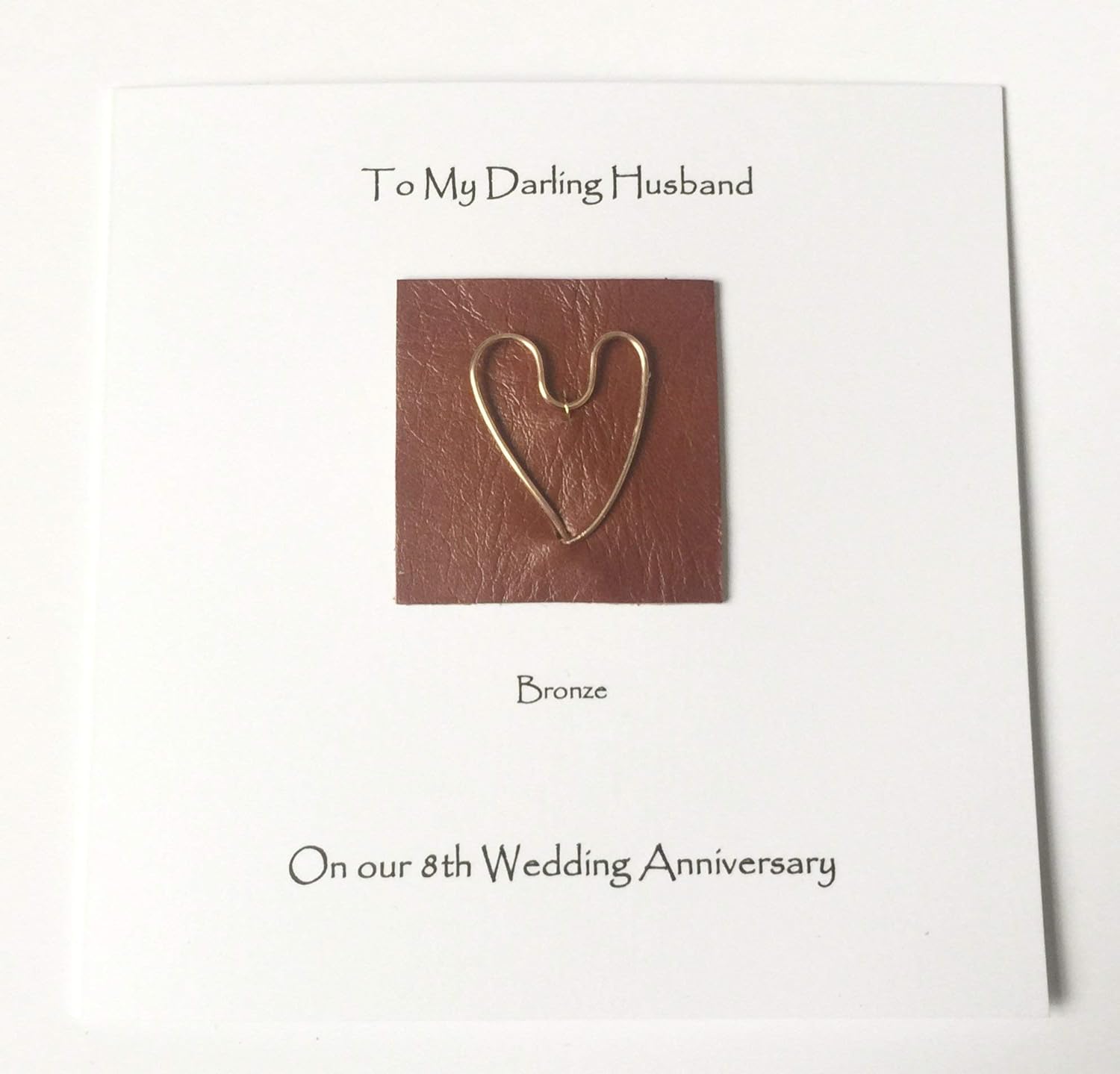 8th Wedding Anniversary Card Bronze Anniversary Wife Husband Bronze