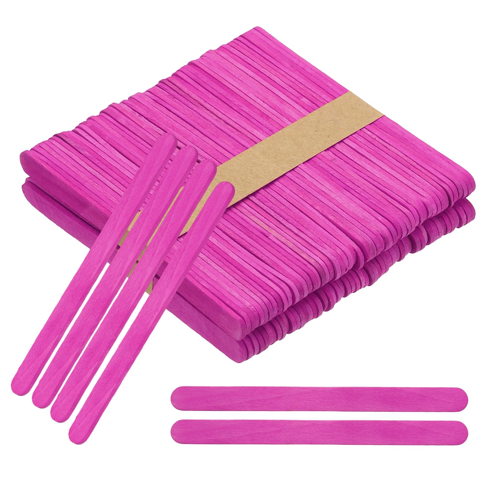 PATIKIL 114x10 mm 100 Pack Craft Sticks, 4.5 Inch Wood Sticks for Crafts Ice Cream DIY Home Art Projects Creative Designs Education, Rose