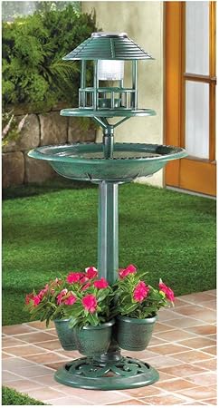 Amazon Com 3 In1 Solar Led Light Plastic Bird Bath Bird Feeder
