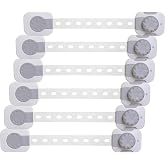 Dreambaby Twist 'N Lock 6 Pack Multipurpose Latch - Child Safety Locks for Cabinets, Drawers, Appliances - Fridge and Toilet Lock - Grey