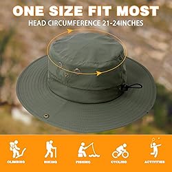 Sun Hat for Men Women UPF 50+ Fishing Hat Wide Brim