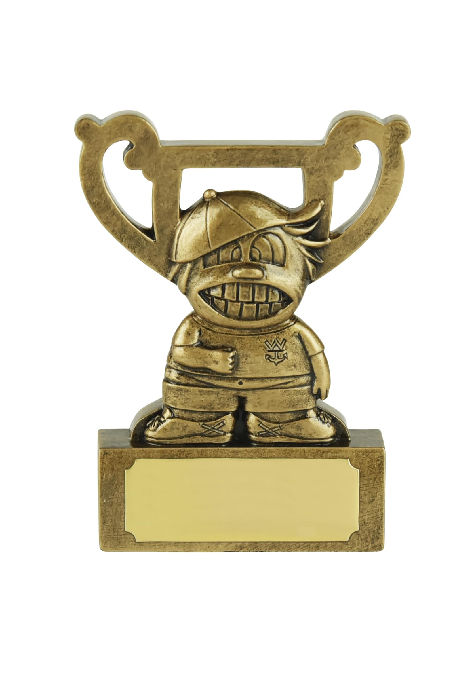 SilverTrophy: Mr W. Anchor Funny Rude Mini Cup Gold Trophy - Novelty Adult Naughty Swearing Offensive Hand Gesture Cheeky Award for Banter, Loser, Rubbish, Cartoon - Funny Affordable Gift