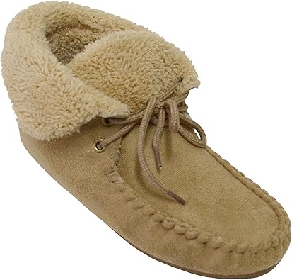 womens moccasin bootie slippers