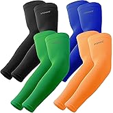 YQXCC 4 Pairs Arm Sleeves, Cooling UV Sun Protection Sports Compression Sleeves for Men Women, Golf Basketball Arm Sleeves