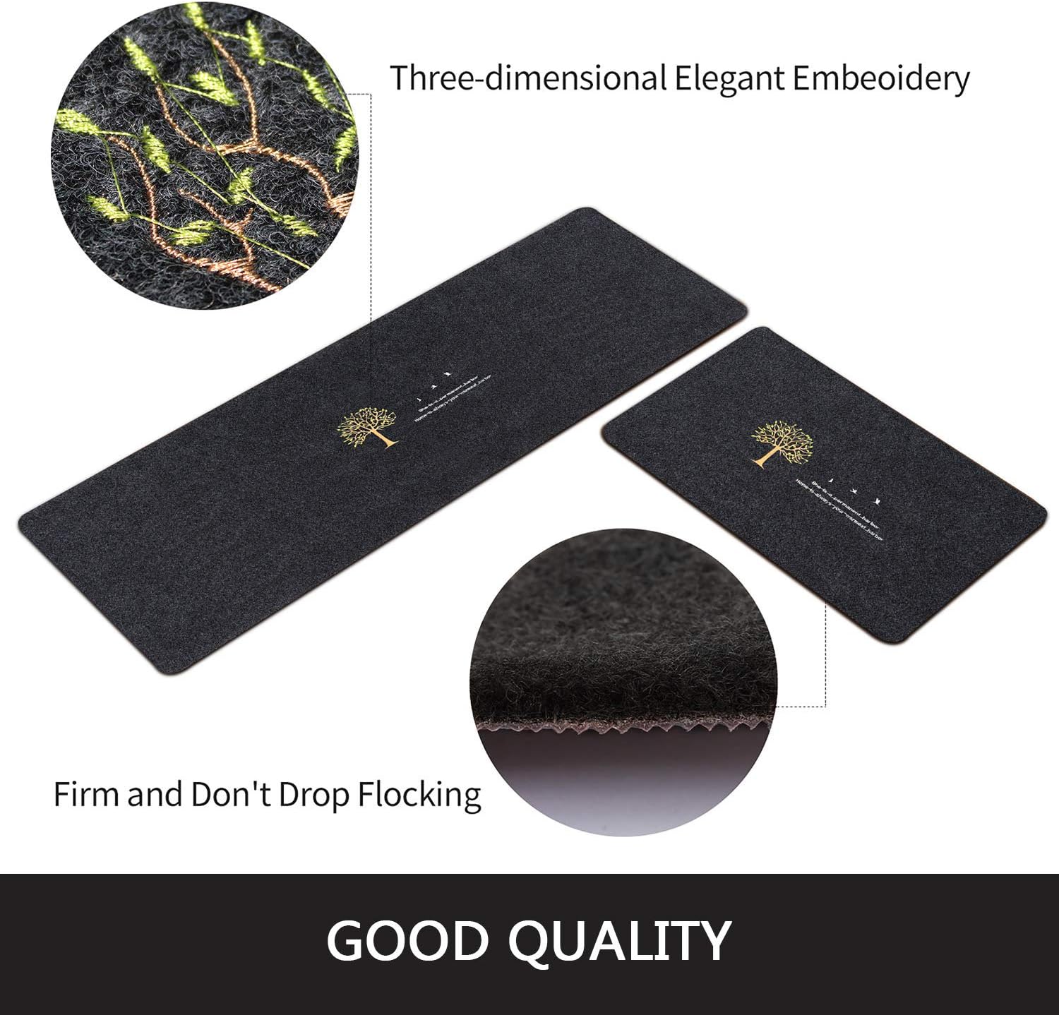 Aocii Kitchen Rugs and Mats 2 Piece Set, 20X32''+20x63'' Rugs for Floor, Kitchen Runner Easy Washable Area Rugs, Waterproof and Oil Absorbent Comfort Floor Mat, Dirt-Resistant Rugs (Gray Carriage): Kitchen & Dining