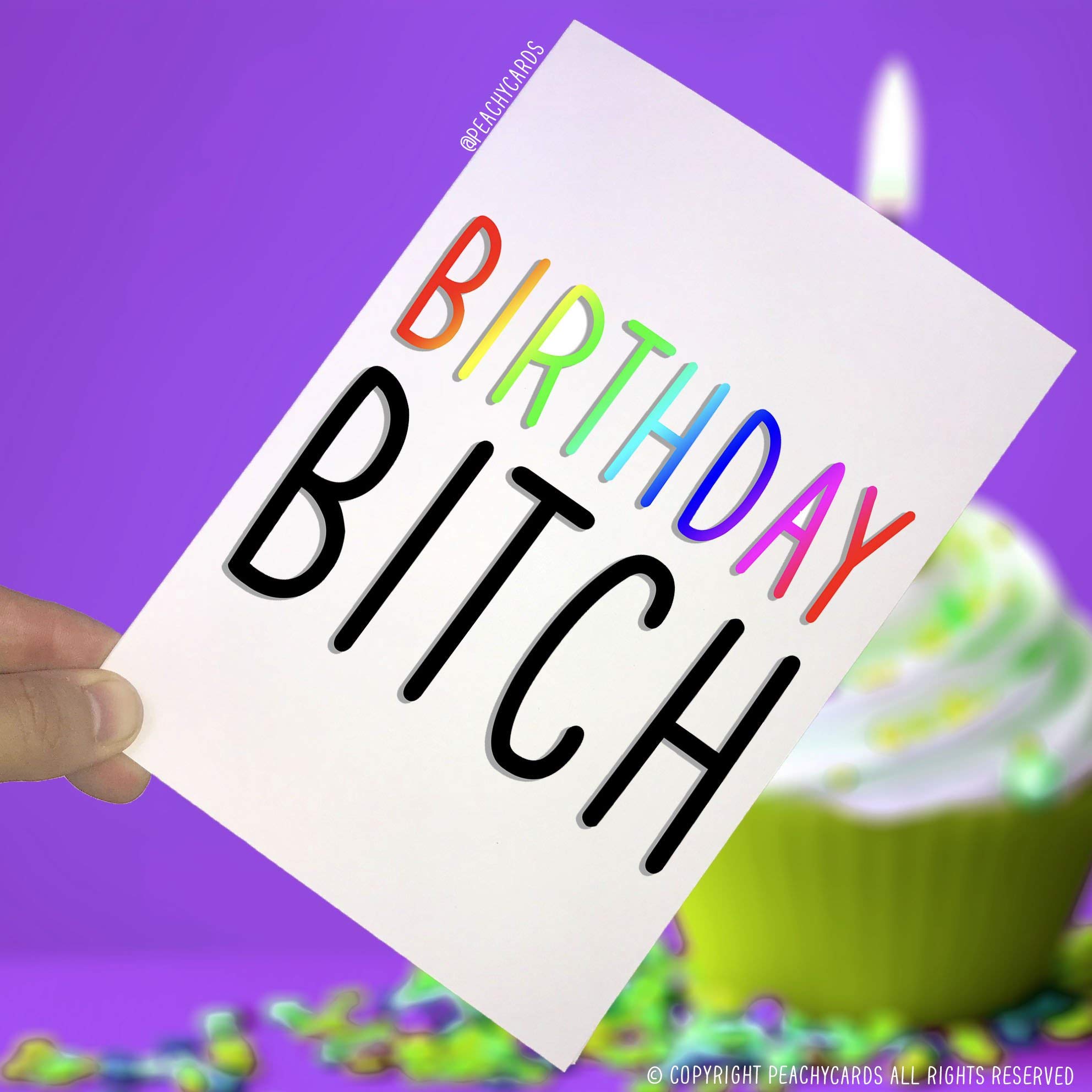Birthday Cards, Birthday Bitch, Funny Cards, Novelty Cards, Joke Card, Girlfriend Cards, Birthday Cards Wife, Best Friend, Greeting Card PC5