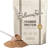 Ballerina Farm Grass Fed Whey Protein Powder Creamy Chocolate, 24g Protein with Collagen Peptides, Bovine Colostrum, Hemp Hearts, Prebiotic Fiber, No Added Sugar or Artificial Ingredients, 20 Servings