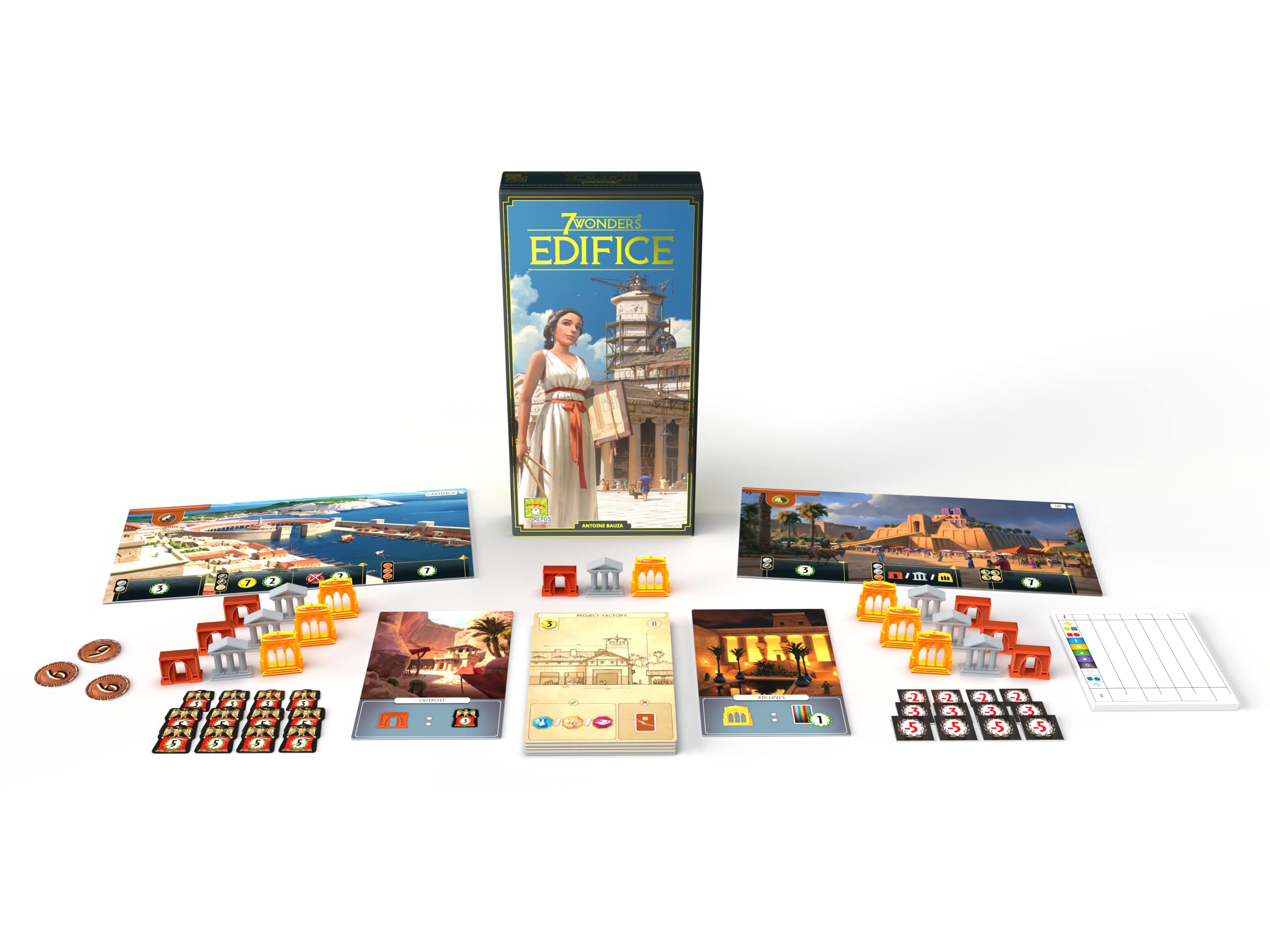 Asmodee | Repos Production | 7 Wonders – Edifice | Erweiterung | Kennerspiel | Strategiespiel | 3-7 Spieler | Ab 10+ Jahren | 30 Minuten | Deutsch 2