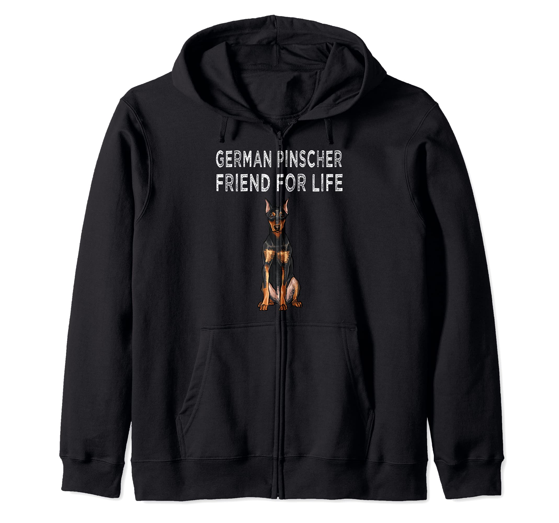 German Pinscher Friend For Life Dog Lover Friendship Zip Hoodie