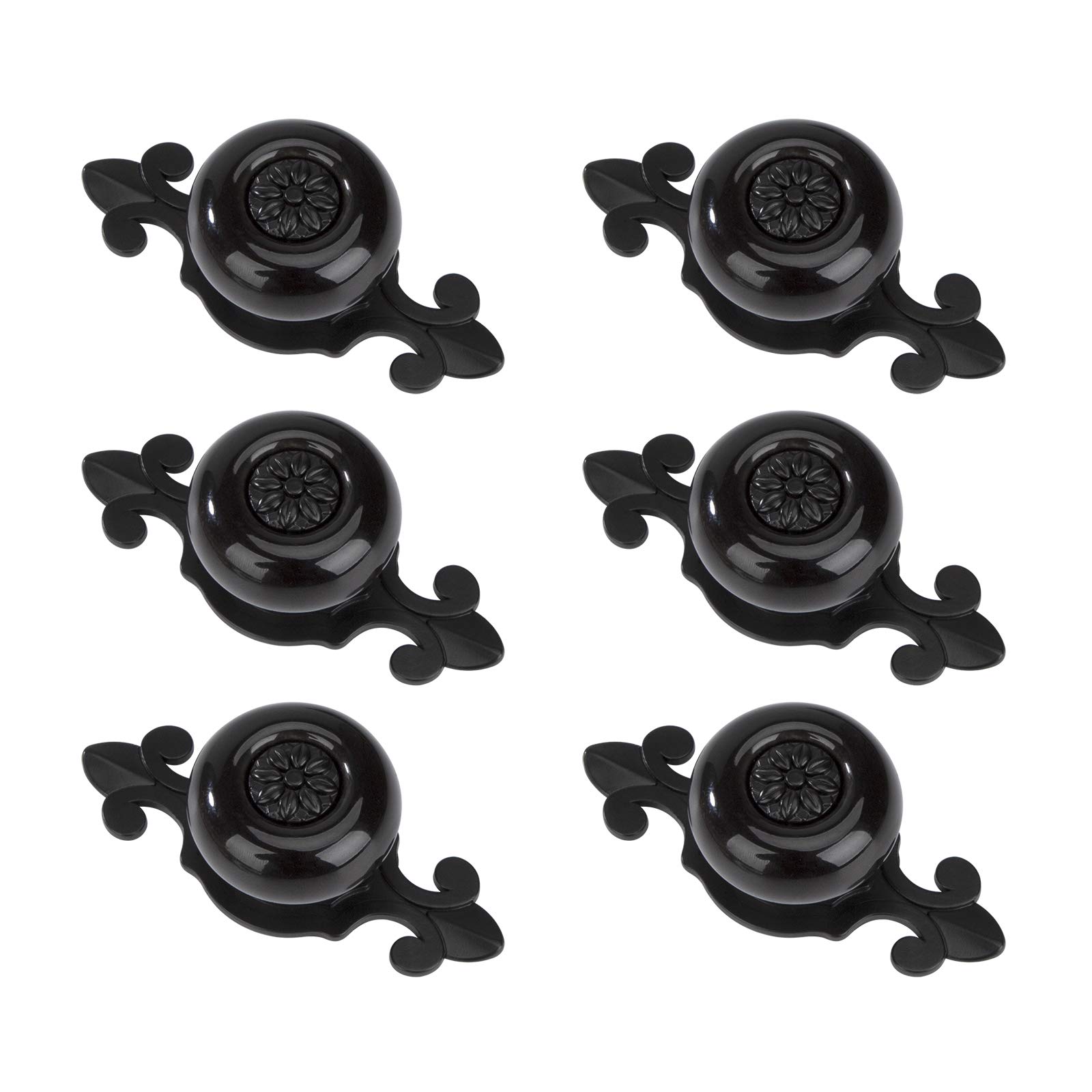 MengH-SHOP Cabinet Knob Round Door Knobs Vintage Ceramic Pull Handle with Screws for Cabinet Wardrobe Drawer Cupboard 6 Pcs Black