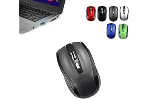 Wireless Mouse with USB Receiver, 2.4GHz Portable Cordless Computer Mouse with 4 Buttons, for Laptop, Work from Home Essentia