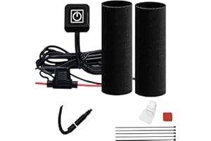 OXWIND 12V Motorcycle Heated Grips Cover, Universal Handlebar Grip, 3 Temperature Settings, IP67 Waterproof, ATV Scooter Motorcycle Hand Grip Heater Warmer Hot with Switch & Fuse