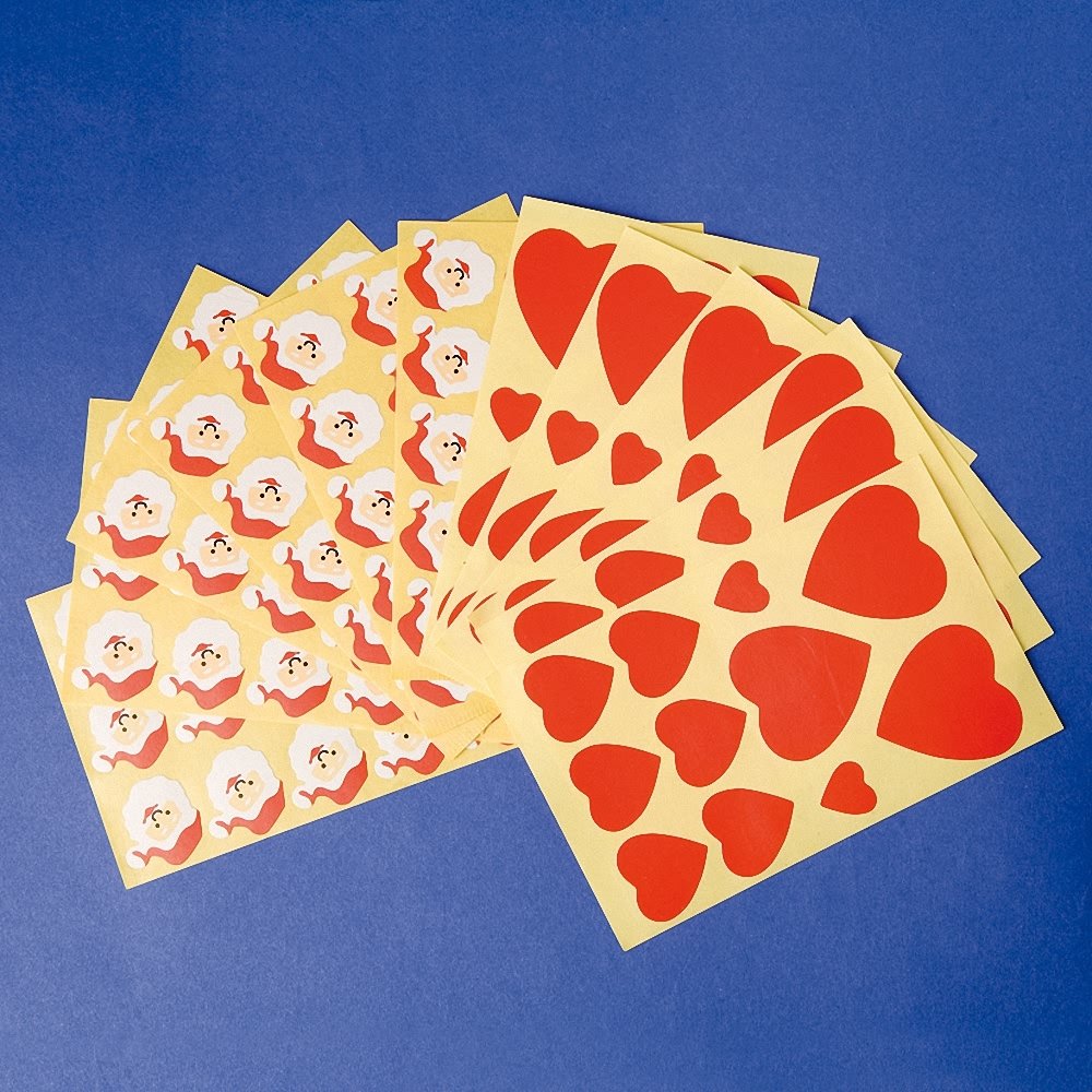 Playbox 88x Santas and 90x Hearts Self Adhesive