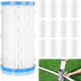 12 Pack Type A/C or III Pool Filter Cartridges for Above Ground Pool Pumps | Reusable, Triple-efficiency Filtration, Cost-effective, Environmentally Friendly, Easy to clean &amp; Replace, Keep Water Clean