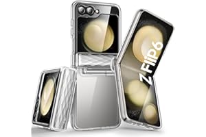 i-Blason Cosmo for Samsung Galaxy Z Flip 6 Case [Built-in Front Screen Protector] [Hinge Protection] [Support Wireless Charging] Slim Clear Protective Phone Case for Z Flip 6/ Z Flip 5 (Clear)