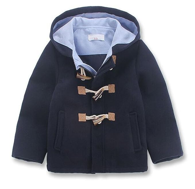 Amazon.com: TAOJIAN Little Boys Wool Blend Fashion Hooded Toggle ...