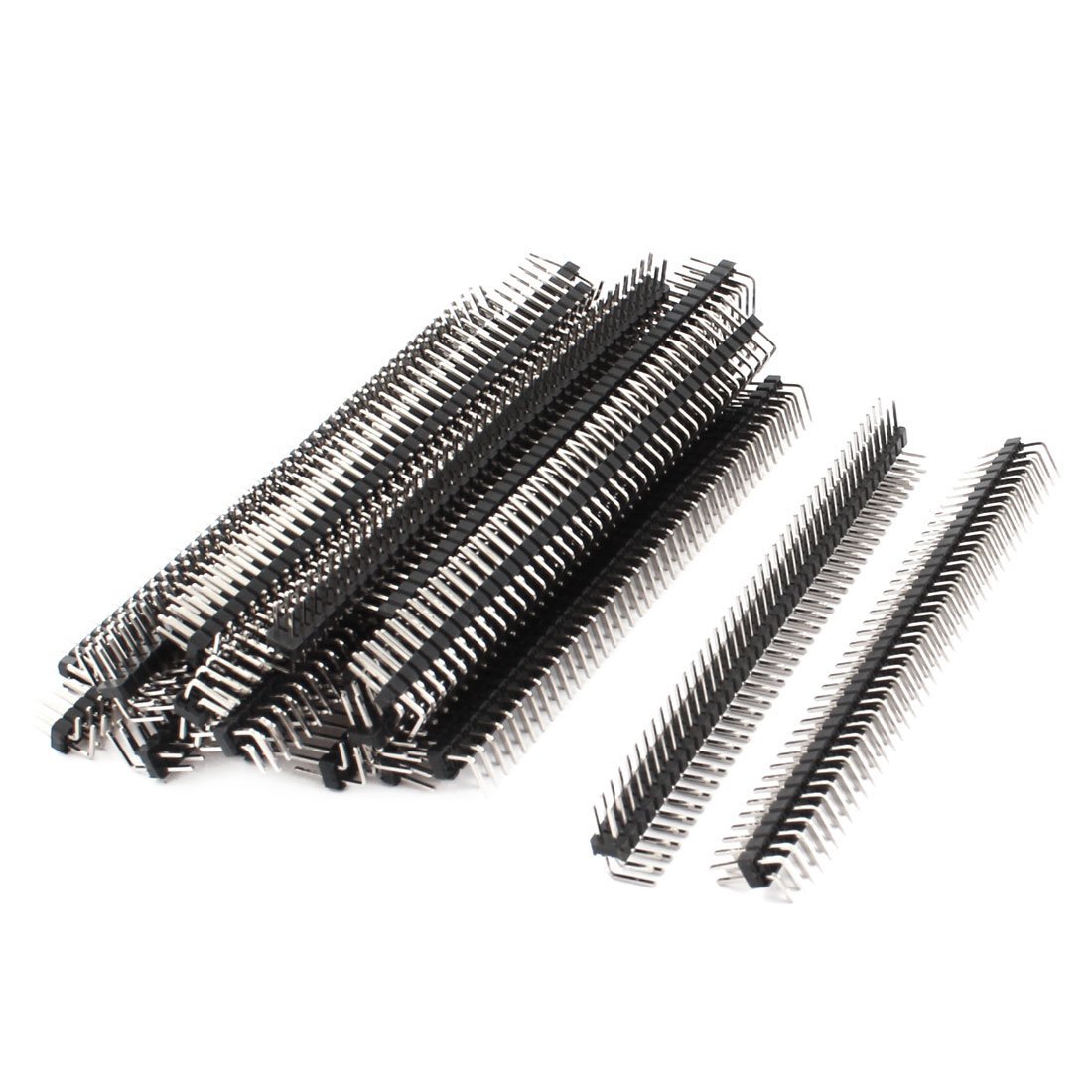 sourcing map 25Pcs 2.54mm Pitch Dual Row 80-Pin Male 90 Degree Pin Header Connector