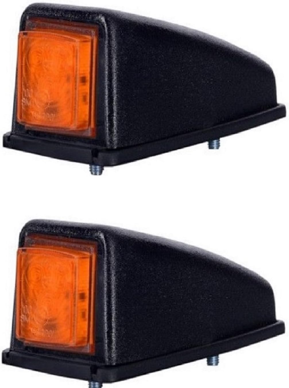 2x Cabin Roof LED Orange Amber Lights Side Outline Marker E-marked Lamps for Truck Lorry Chassis Trailer