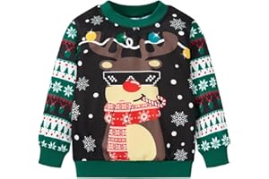 Akyzic Boys Sweatshirts Cotton Long Sleeve Crewneck Pullover Toddler Kids Winter Warm Shirt Sweater Tops 3t-8t