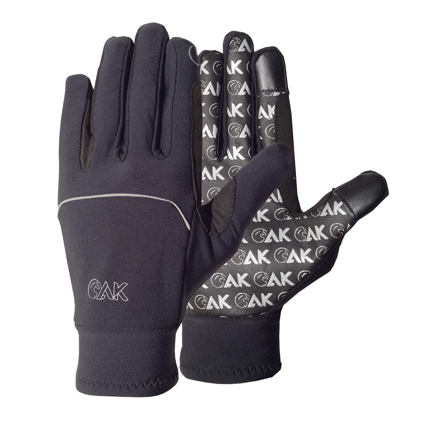 AK Xtreme Polar Flexi Winter Equestrian Horse Riding Gloves for Women & Men – Thermal, Non-Slip, Windproof, Touchscreen Gloves AKRS-6620 (Black/Silver, S)