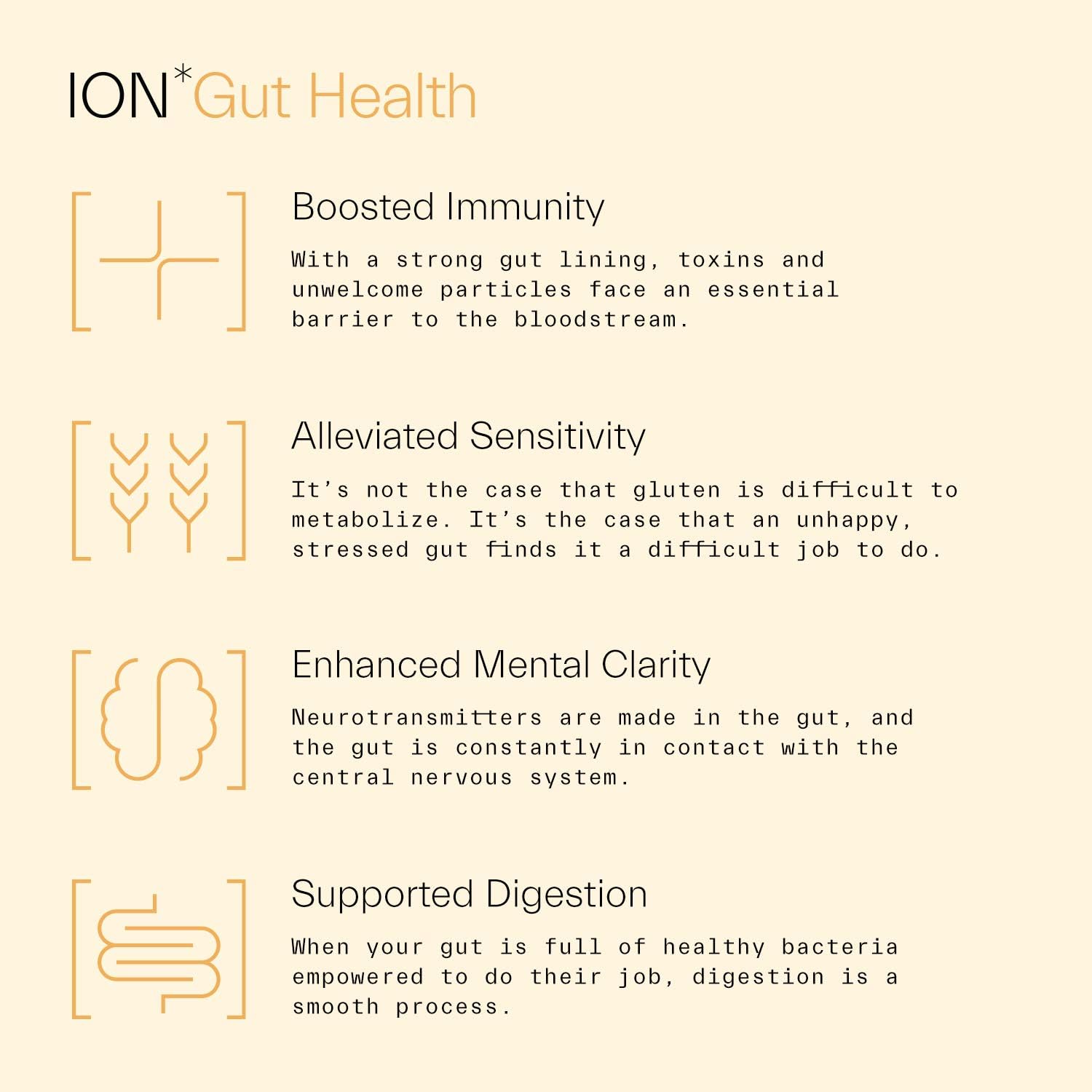 ION*Gut Health | Promotes Digestive Wellness, Strengthens Immune Function, Alleviates Gluten Sensitivity, Enhances Mental Clarity | 2-Month Supply (32 oz.): Health & Personal Care