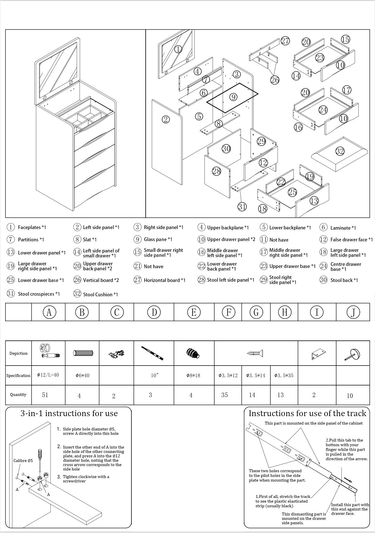 Integrated Vanity with Flip Top Lighted Mirror，Vanity Desk with