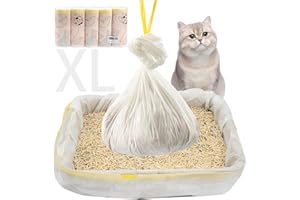 DOTE ON PET 50 Count Litter Box Liners Jumbo 36" x 18" Tear Resistant Cat Litter Bags Liners 2.5MIL Thicken Drawstring Durable Cat Pan Liners Extra Large Kitty Litter Box Bag Disposable Pet litter Bags for Poop