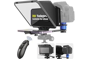 ILOKNZI 7.7 inch Phone Teleprompter Kit Bluetooth Remote Control and Tempered Optical Glass for Smartphone and Camera, iOS/Android Compatible S-Teleprompter App