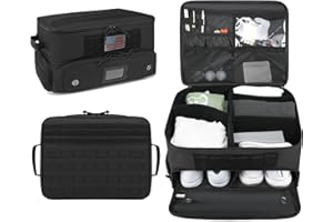 BISKLNDN 2 Layer Golf Trunk Organizer, Golf Car Locker with Individual Ventilated Compartment for 2 Pairs Shoes, Golf Car Storage Organizer for Balls, Clothes, Tees, Gloves, Accessories
