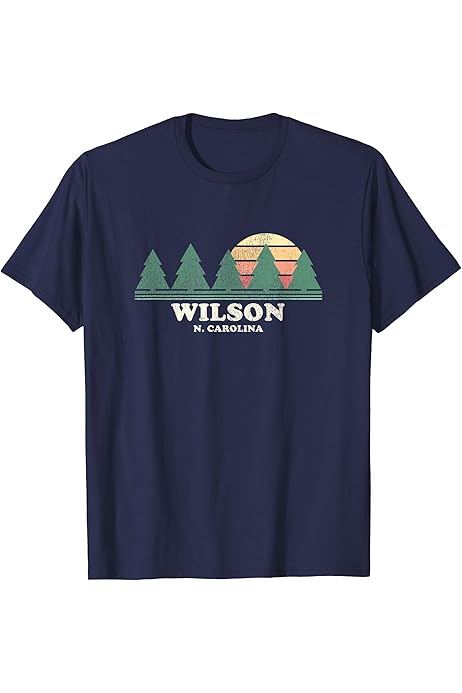 Amazon.com: Wilson NC Vintage Throwback Tee Retro 70s Design T 