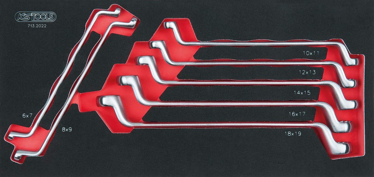 KS Tools 713.2022 Module Double-Ended Ring Spanner Set Offset 75 °