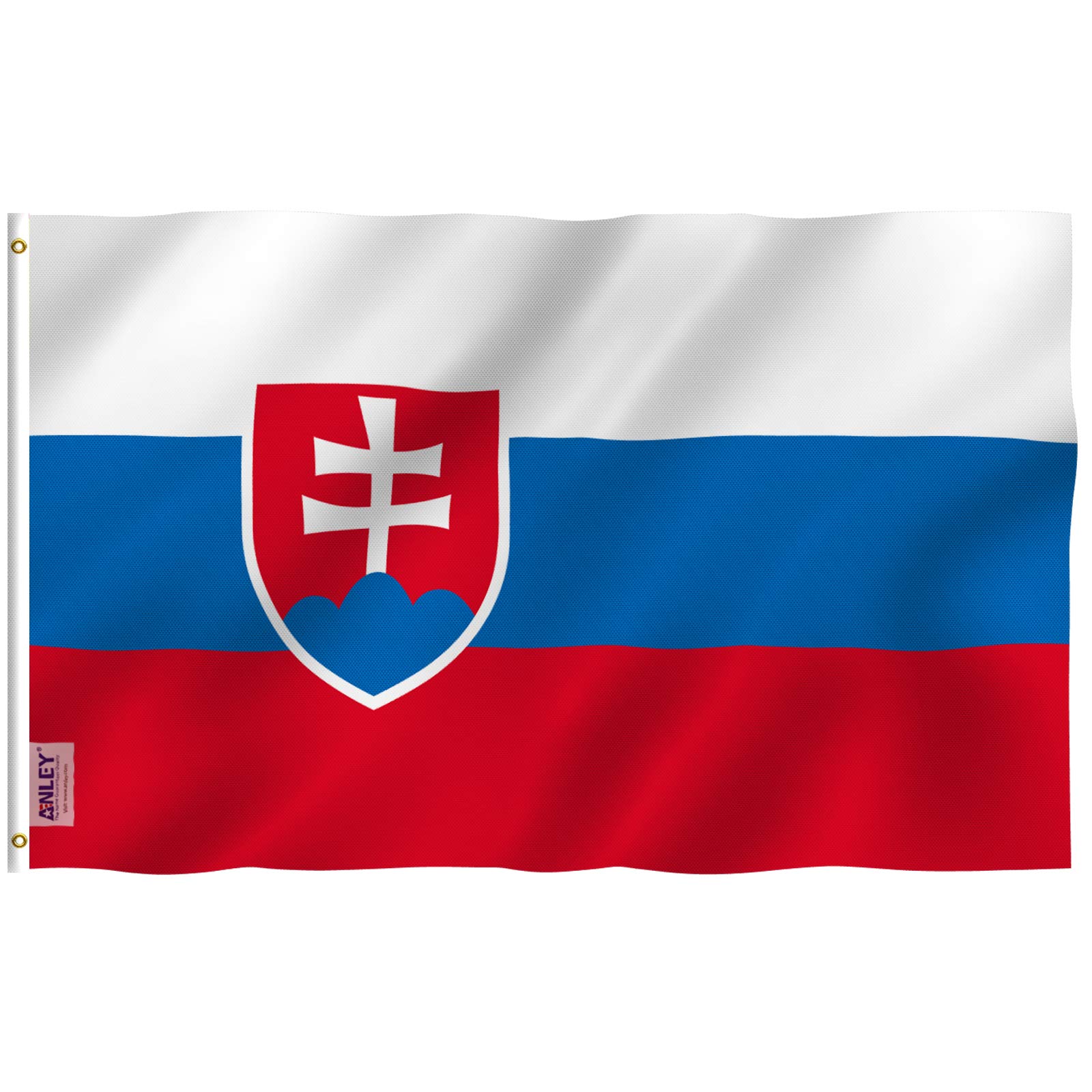 ANLEY Fly Breeze 3x5 Feet Slovakia Flag - Vivid Color and UV Fade Resistant - Canvas Header and Double Stitched - Slovak Republic Flags Polyester with Brass Grommets 3 X 5 Ft