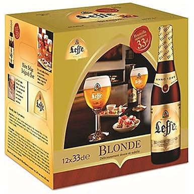 Original Belgisches Bier - Leffe Blond obergäriges Klosterbier aus Belgien, 8 Flaschen 330 ml.