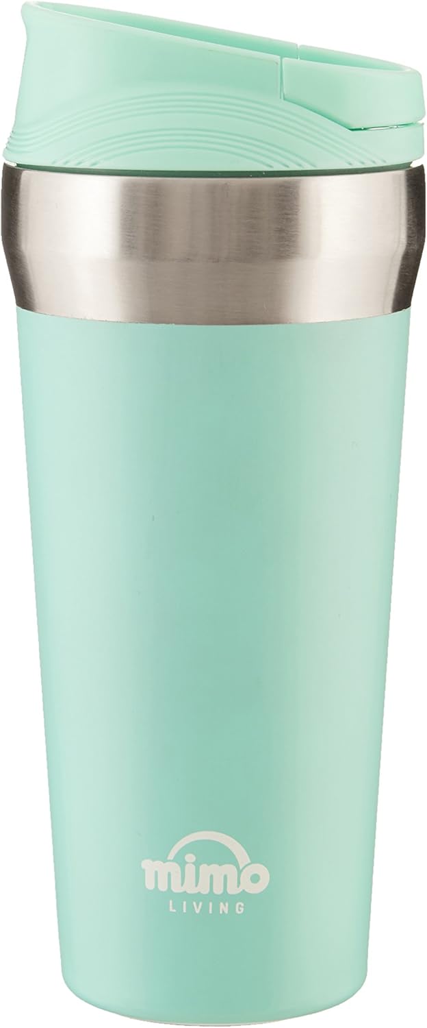 Premier Housewares Travel Mug Thermal Mug 380 Ml Pp Polypropylene Thermos Travel Mug Silicone Stainless Steel Turquoise Coffee Travel Cup 8 X 8 X 19 Cm Amazon Co Uk Kitchen Home