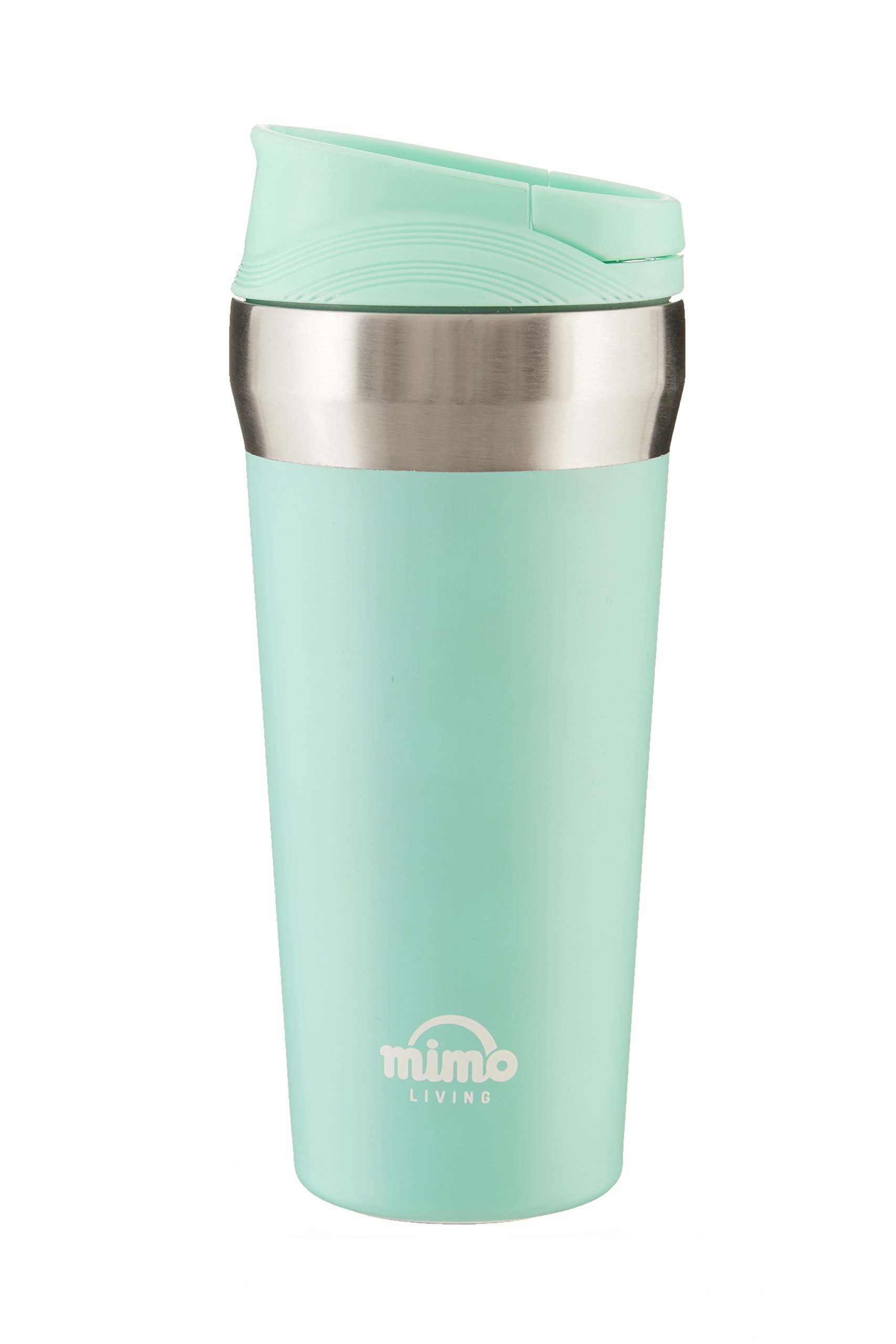 Premier Housewares Travel Mug Thermal Mug 380 ml, PP-Polypropylene Thermos Travel Mug Silicone Stainless Steel Turquoise Coffee Travel Cup 8 x 8 x 19 cm
