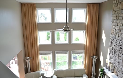 Amazon Com Ikiriska Extra Long Sheer Voile Curtains 2 Panels