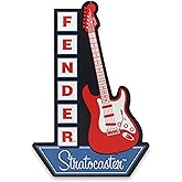Fender Stratocaster Guitars Metal Sign - Vintage Fender Sign for Man Cave or Bedroom