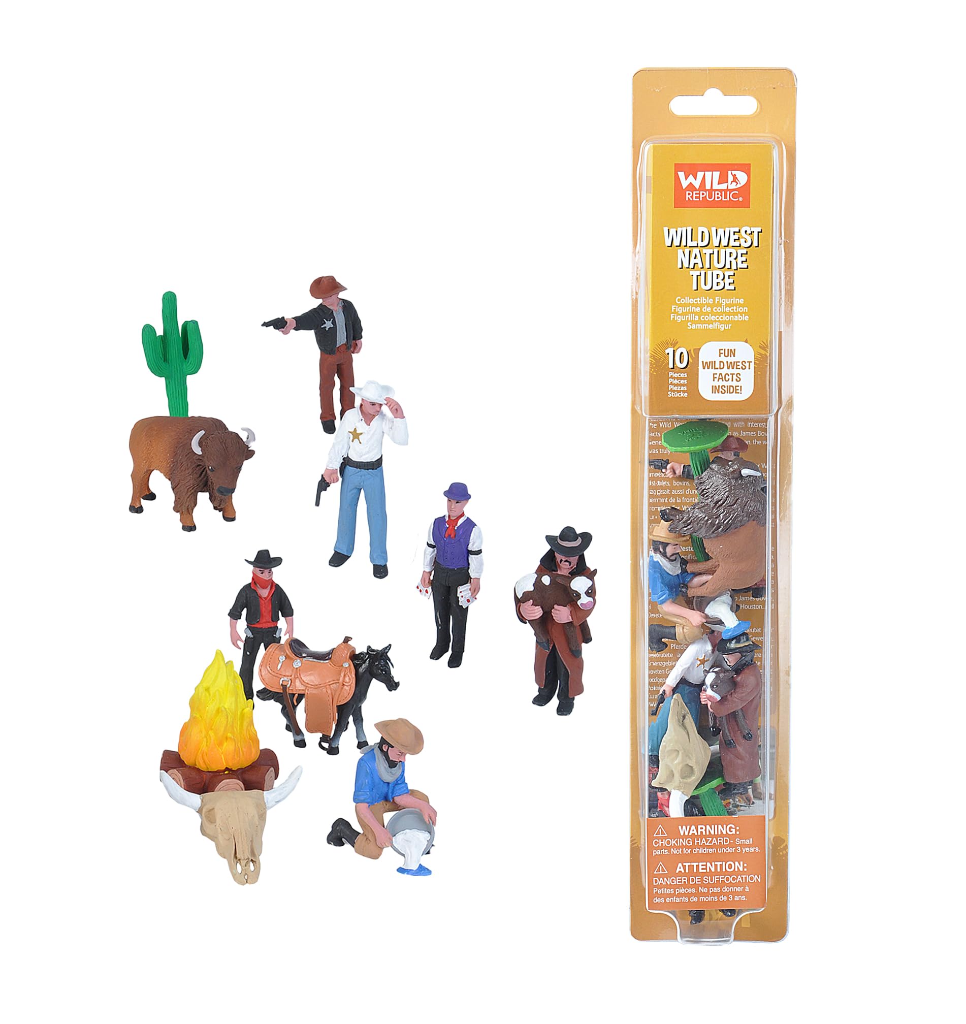Wild Republic Nature Tube Wild West, Ten Species of Wild West Animals, Gift for Kids, Great for Interactive Play