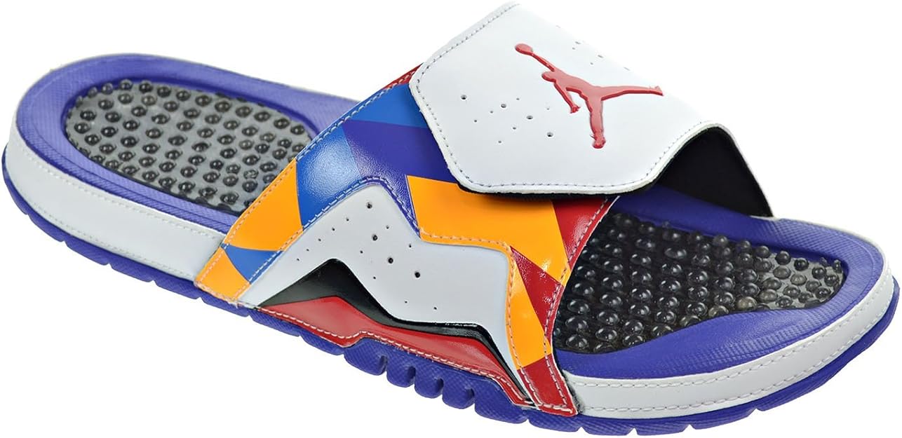 red and white jordan sandals